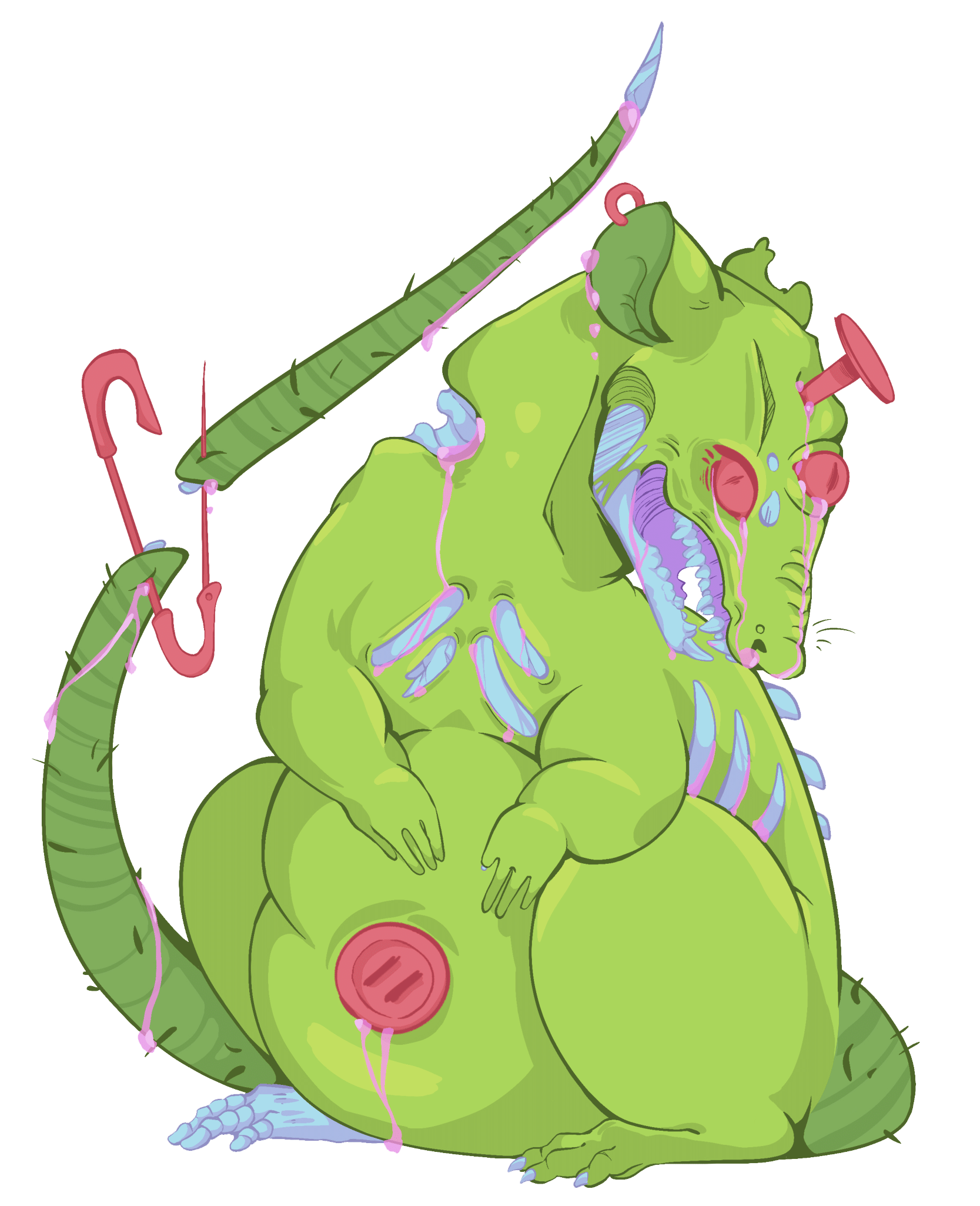 Kettle's Monster — a stitched, pinned creature illustrated for the Chapter IV print